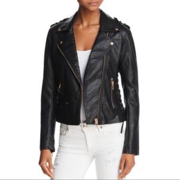 NWOT Blank NYC Lace Up Faux Leather Moto Jacket XS
